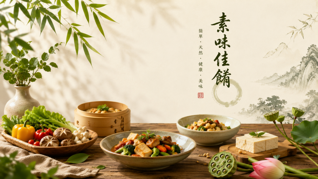 素味佳餚背景圖